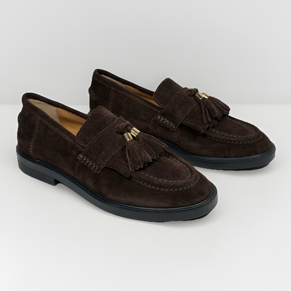 NEW Steve Madden Size 6.5‎ M Brown Suede Radcliff Tassel Loafer Slip On Shoes